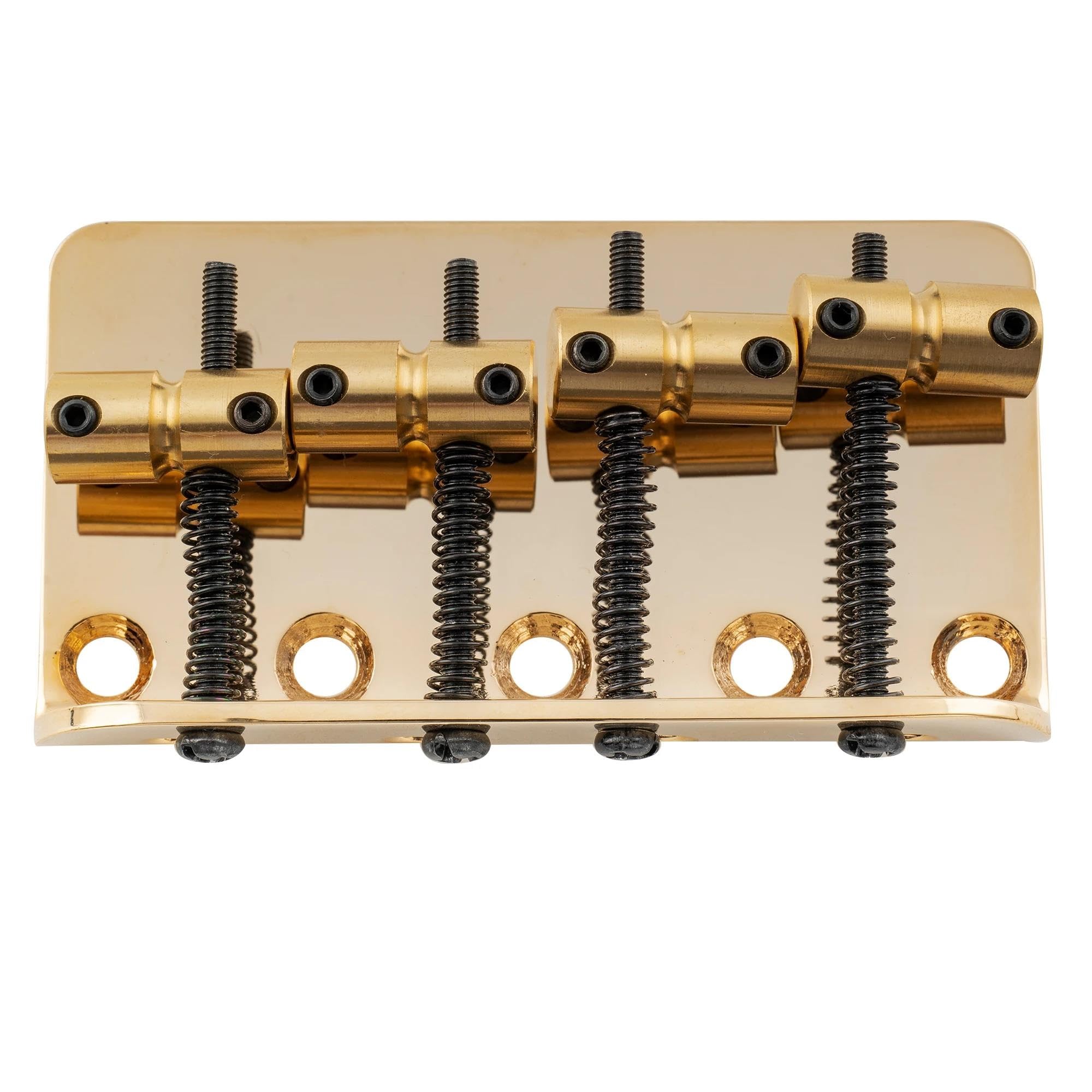 Mostek Gitarowy Rozstaw 19 Mm Klasyczny Standardowy 4 Strunowy Mostek Basowy Ładowany Od Góry Z Mosiężną Stalową Płytką Siodłową(Gold)