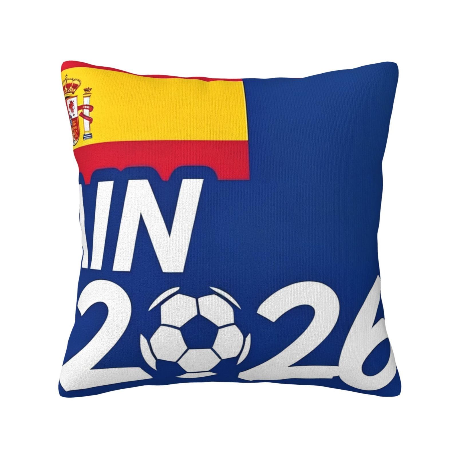Spain-Flag Print Decorative Throw Pillow Covers for Sofa, Outdoor and World Cup Celebrations
