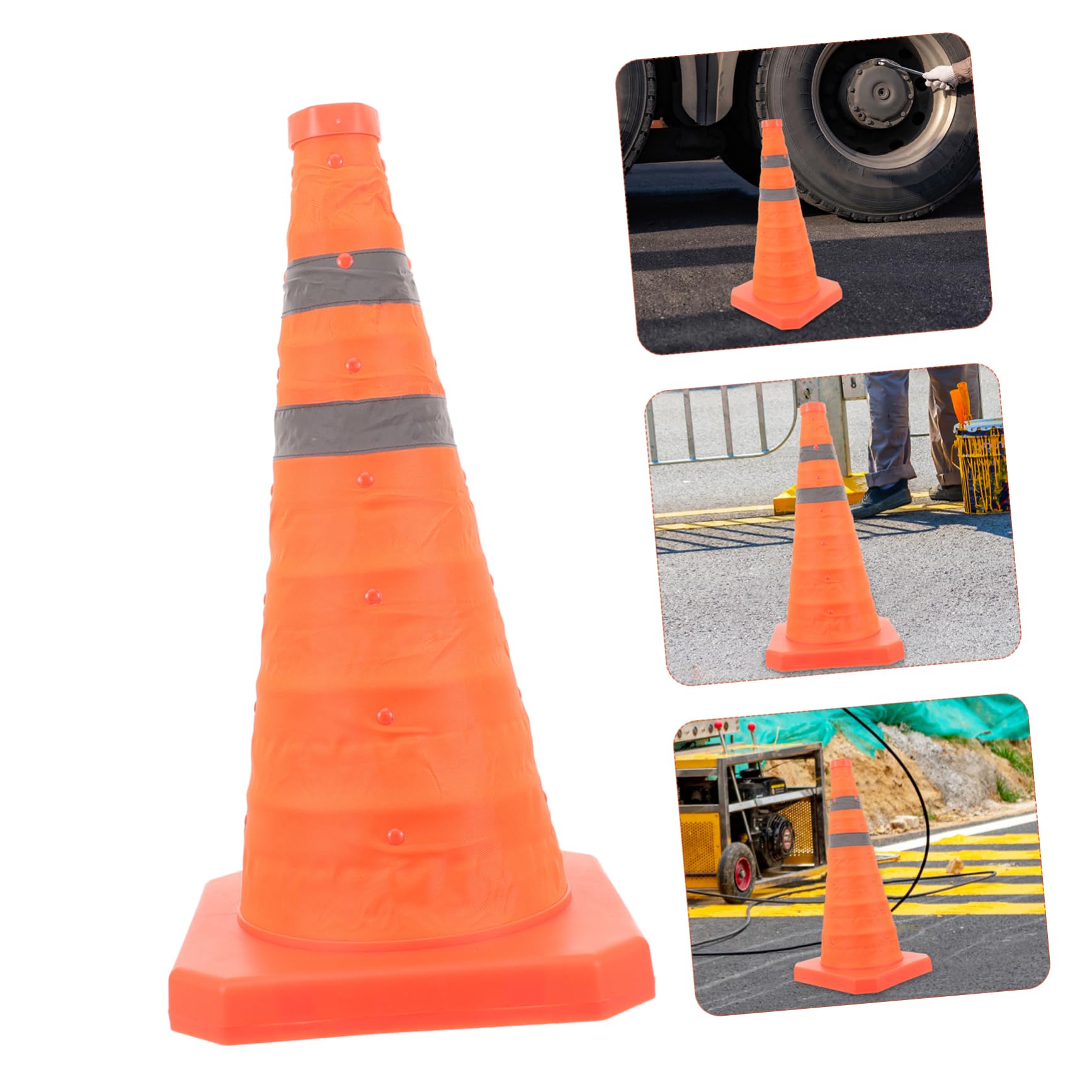 HAWILLOSCH Collapsible Traffic Cones Orange Safety Cones Bar for Schools Parking Construction for Driving Training