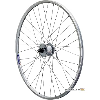 Vuelta Bicycle Rim 28/26 Inch Front Wheel with Hub Dynamo DHC30003 QR - Made in Germany - Front Wheel Rim with V-Brakes/Rim Brake 622 x 19/559 x 19 Hollow Chamber Bicycle Rims - MTB Bicycle Wheel Cut