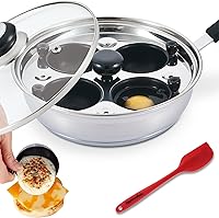 Vista 8 de Eggssentials - Sartén para huevos escalfados antiadherente, sartén para huevos escalfados de acero inoxidable, estufa para huevos escalfados