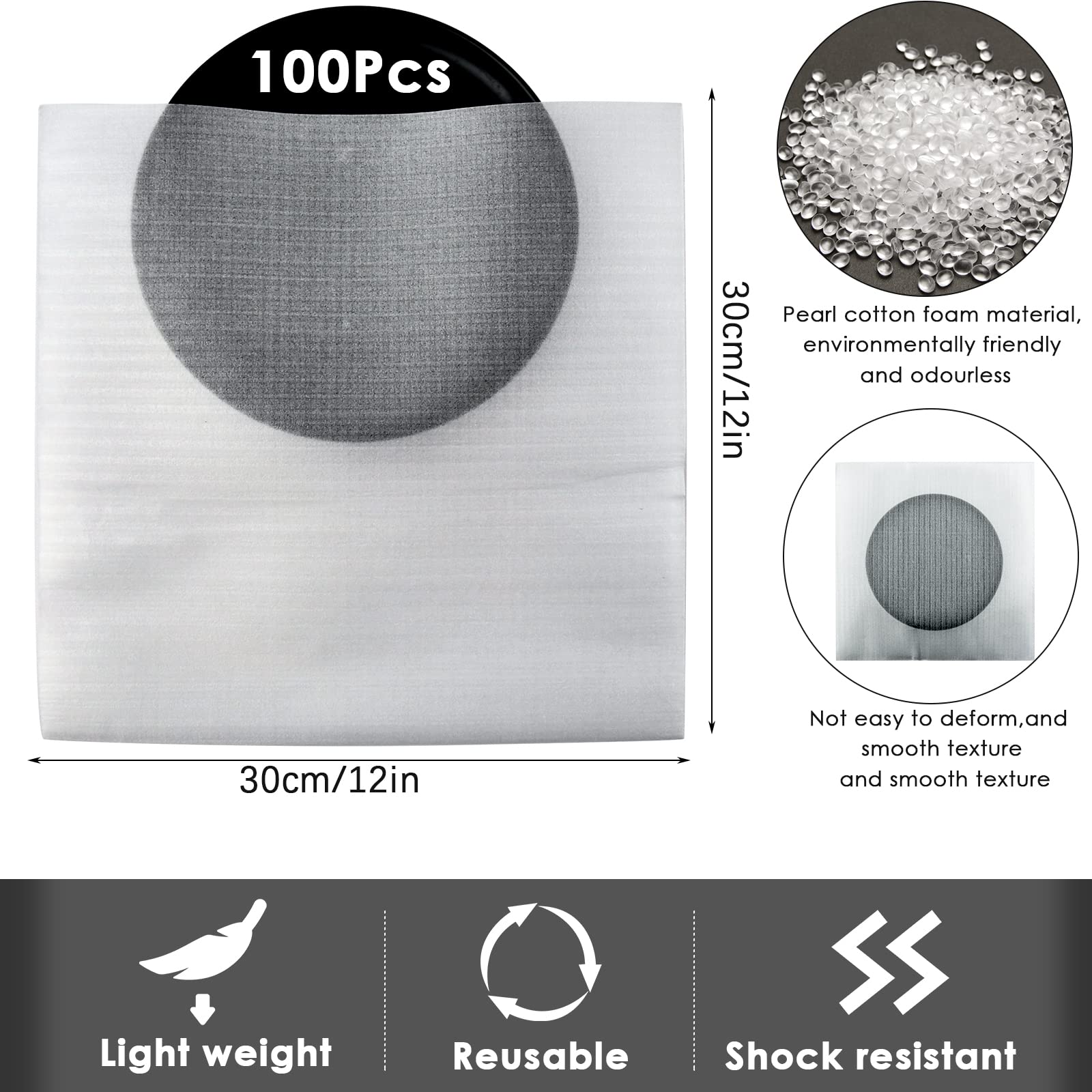 OTYMIOW 100PCS Material de Embalaje de Espuma Mudanza Papel de Embalaje de Espuma Mudanza Envoltorio Bolsas de Burbujas de Aire Mudanza Cajas de Embalaje de Espuma Bolsas de Algodón Perladas