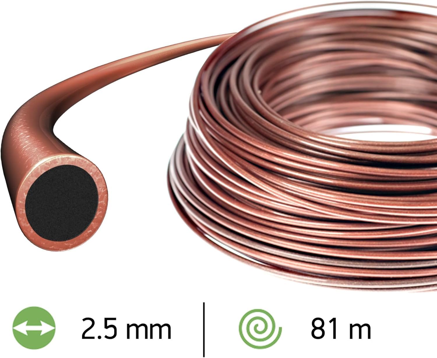 Oregon Fil de débroussailleuse Résistant à la chaleur 2.5mm, Coupe herbes hautes, mauvaises herbes, végétation dense, compatible avec modèles standards, 2.5mm x 81m (545819)