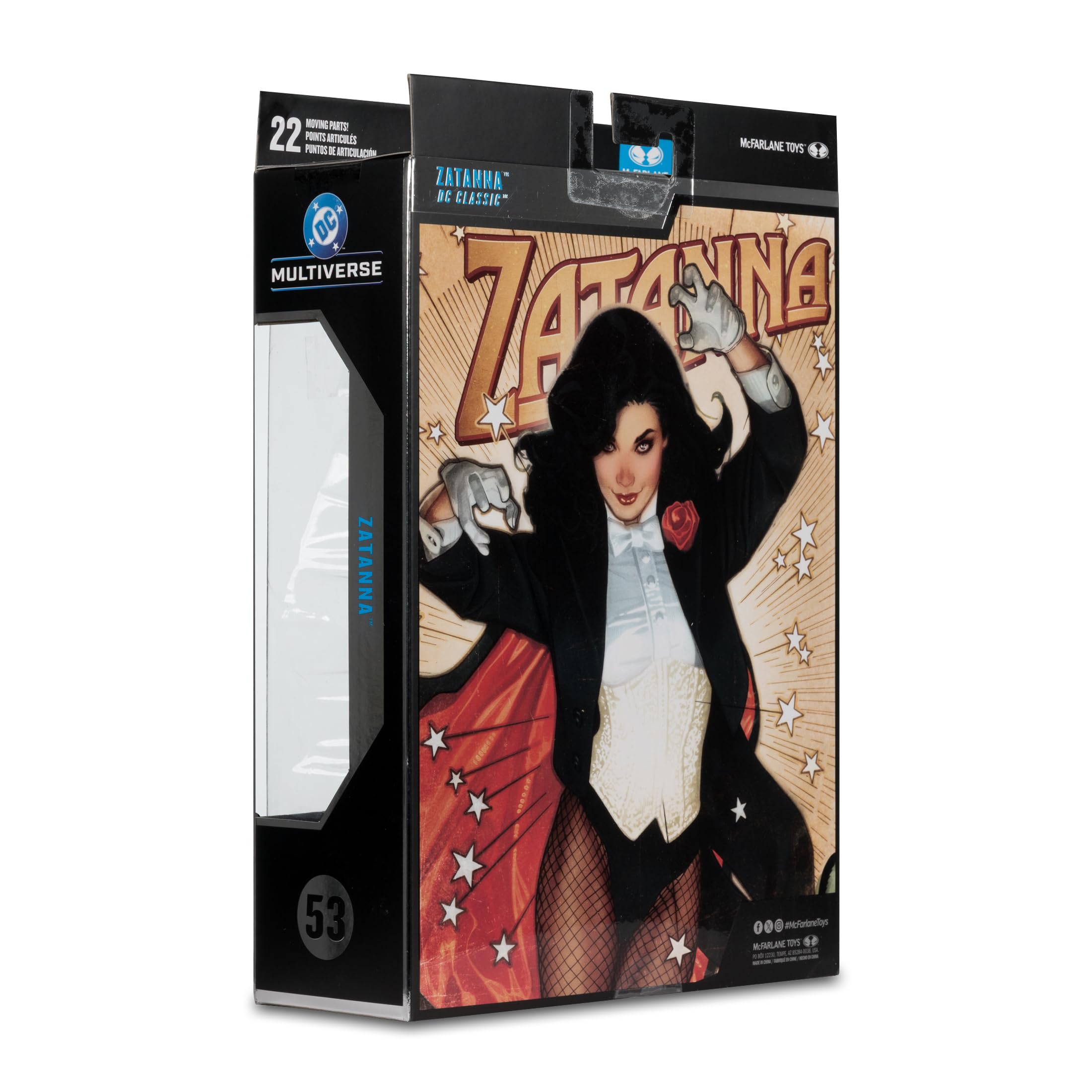 McFarlane DC Multiverse Zatanna (DC Classic) Figurine d'action avec détective Chimpanzé Édition Collector #53 17,8 cm
