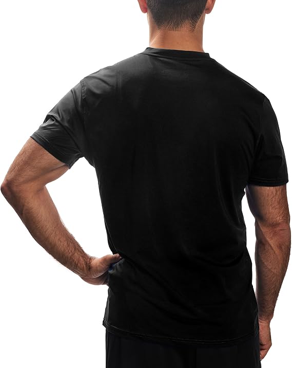 Arctic Cool Mens V-Neck Instant Cooling Moisture Wicking Performance UPF 50+ Short Sleeve Workout Shirt