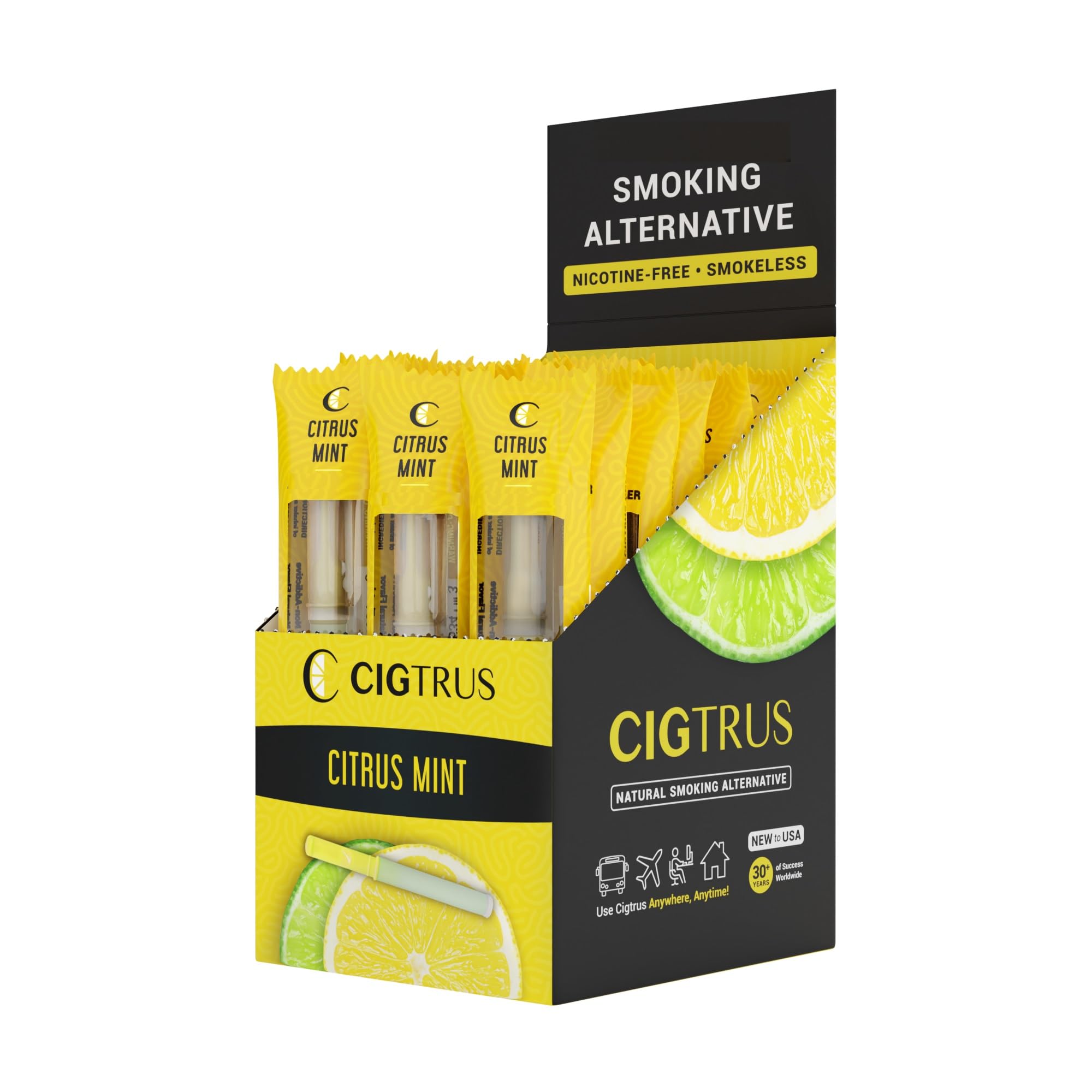 Cigtrus Smokeless Craving Relief To Replace The Habit of Holding Feel or Puff | Natural Oral Fixation Support Citrus Mint 20 Pack