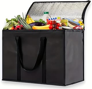 Sac isotherme pliable 35 l - Grand sac isotherme durable - Grand sac isotherme pliable - Sac à déjeuner pour le transport alimentaire, le camping, le barbecue, les voyages, la voiture