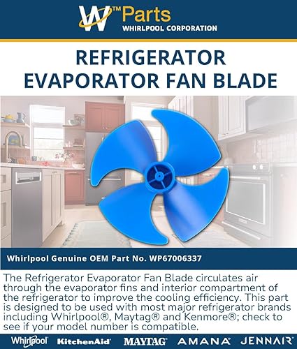 Miniatura 3 de Whirlpool WP67006337 - Cuchilla del ventilador del evaporador del refrigerador, multi