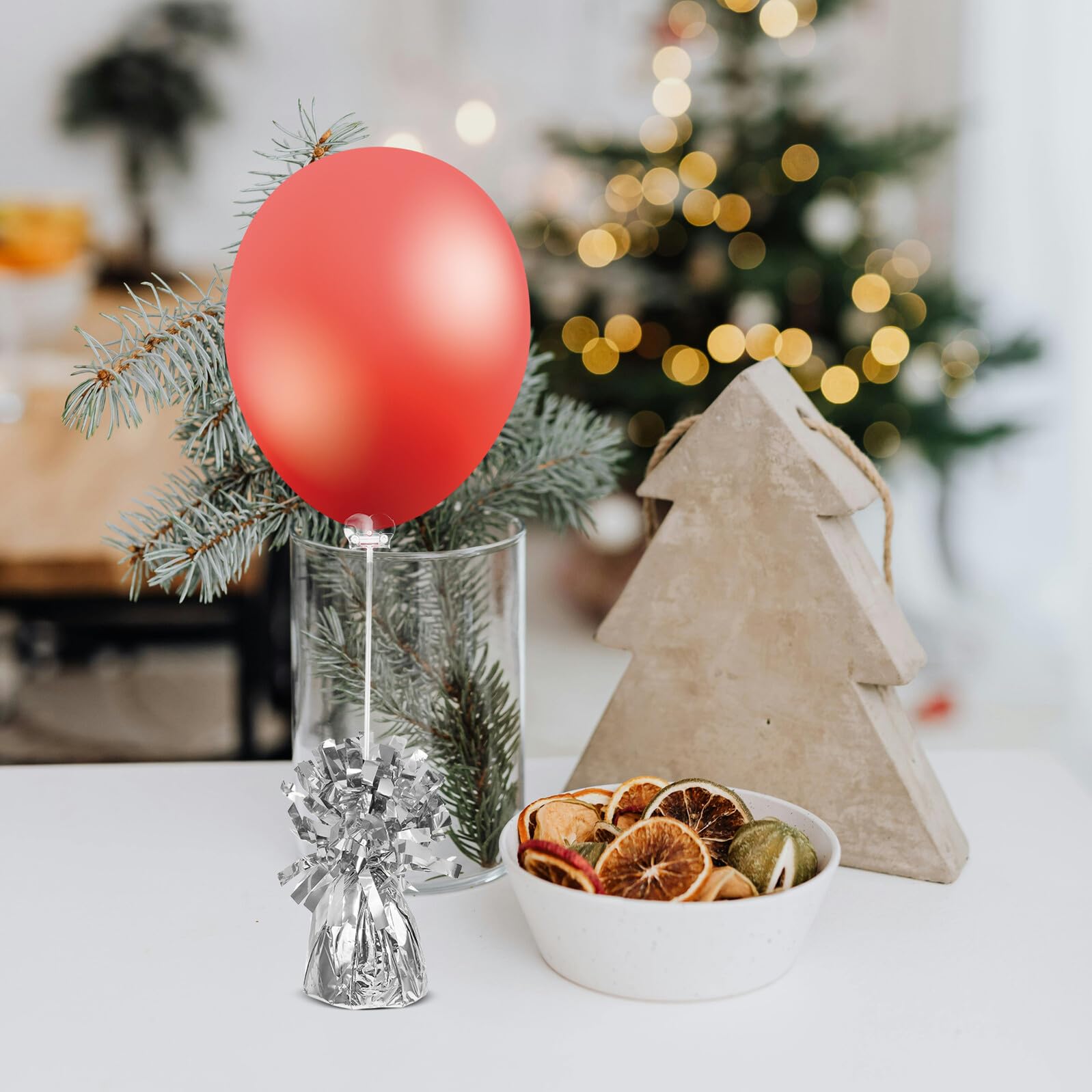 Ballongewichte 6 Stück Silber für Hochzeiten und Feiern | Pvc und Zement, Einfache Nutzung, für Junggesellinnenabschiede und Hochzeit, Dekoratives Design