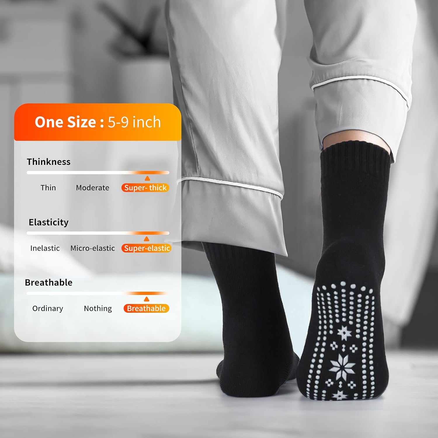 ICEIVY Thermal Slipper Socks, Thick Grip Hospital Plush Slipper Grip Socks Women Winter Soft Warm Cozy Socks 4 Pairs - Image 5