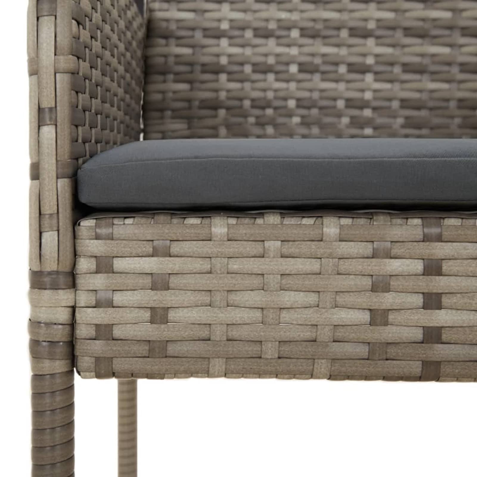 3185151 Set da Pranzo Giardino 5pz Nero e Grigio con Cuscini Polyrattan Testata in Legno,Testata Letto Matrimoniale Muebles Dormitorio Spalliera Letto Testiere per Letto Matrimoniale