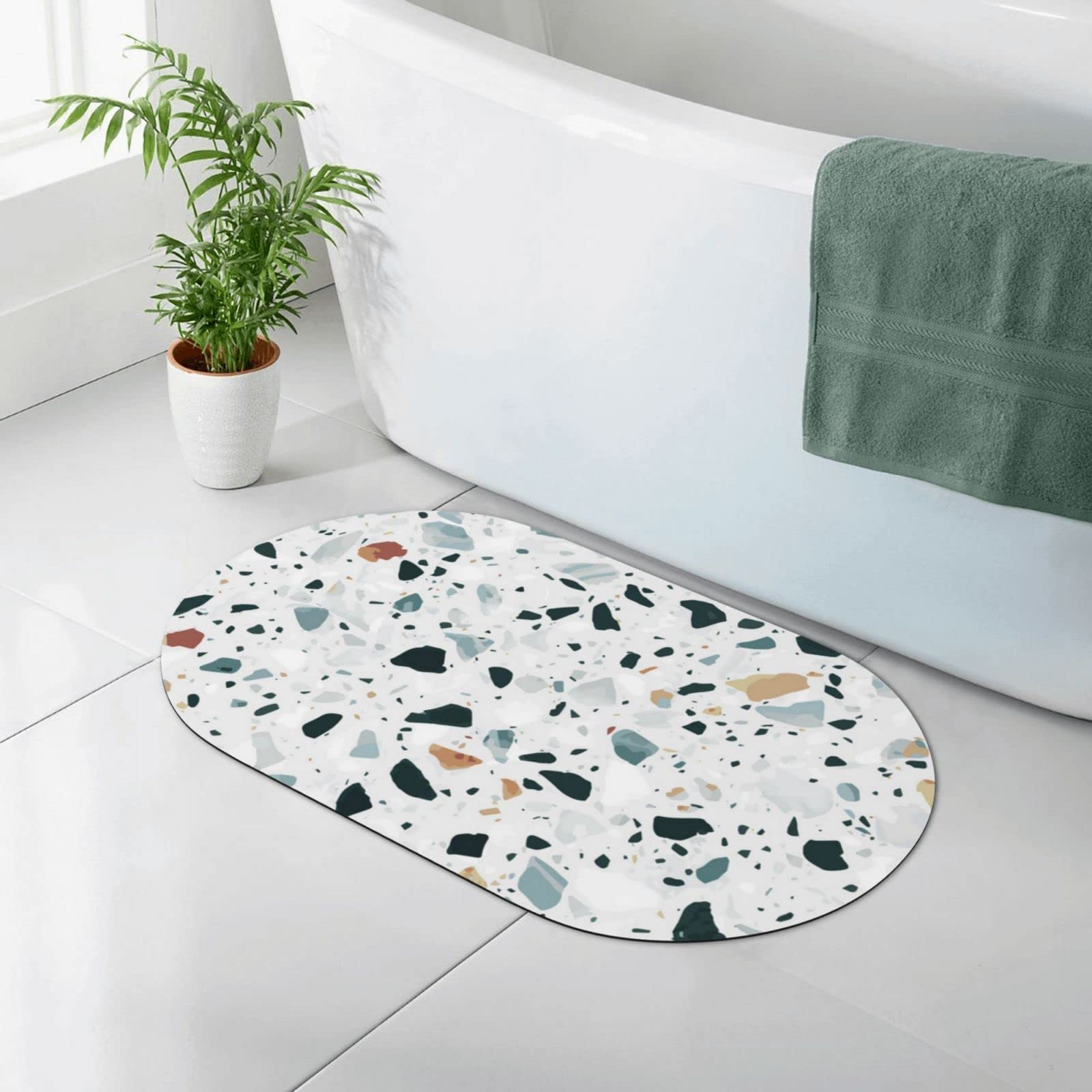 Tapis de bain en terre de diatomée absorbant pour éviter les glissades