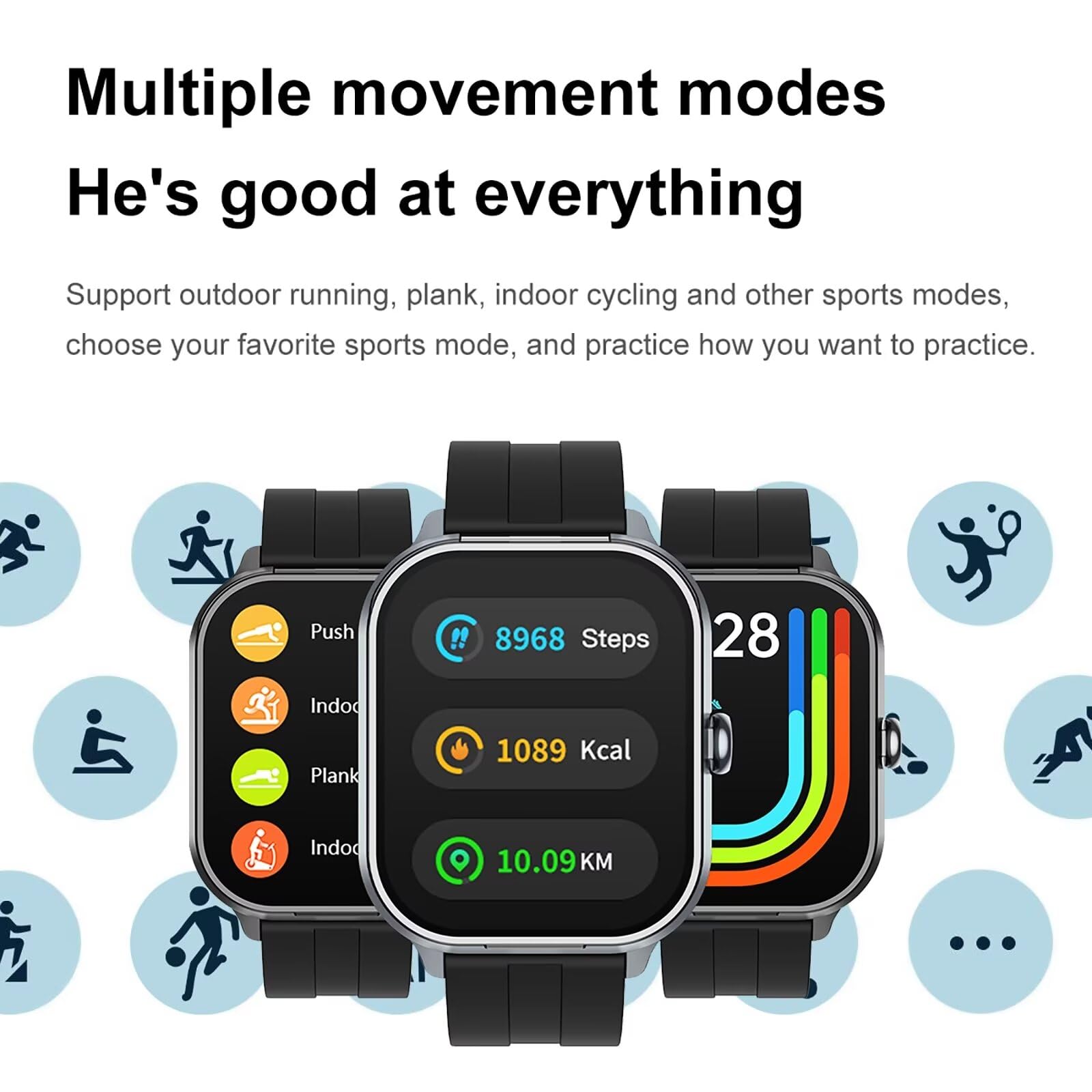findtime smartwatch con cuffie Bluetooth Earbuds orologio con cuffie all'interno senza fili, invisibile, mini in auricolari, contapassi, orologio sportivo da uomo