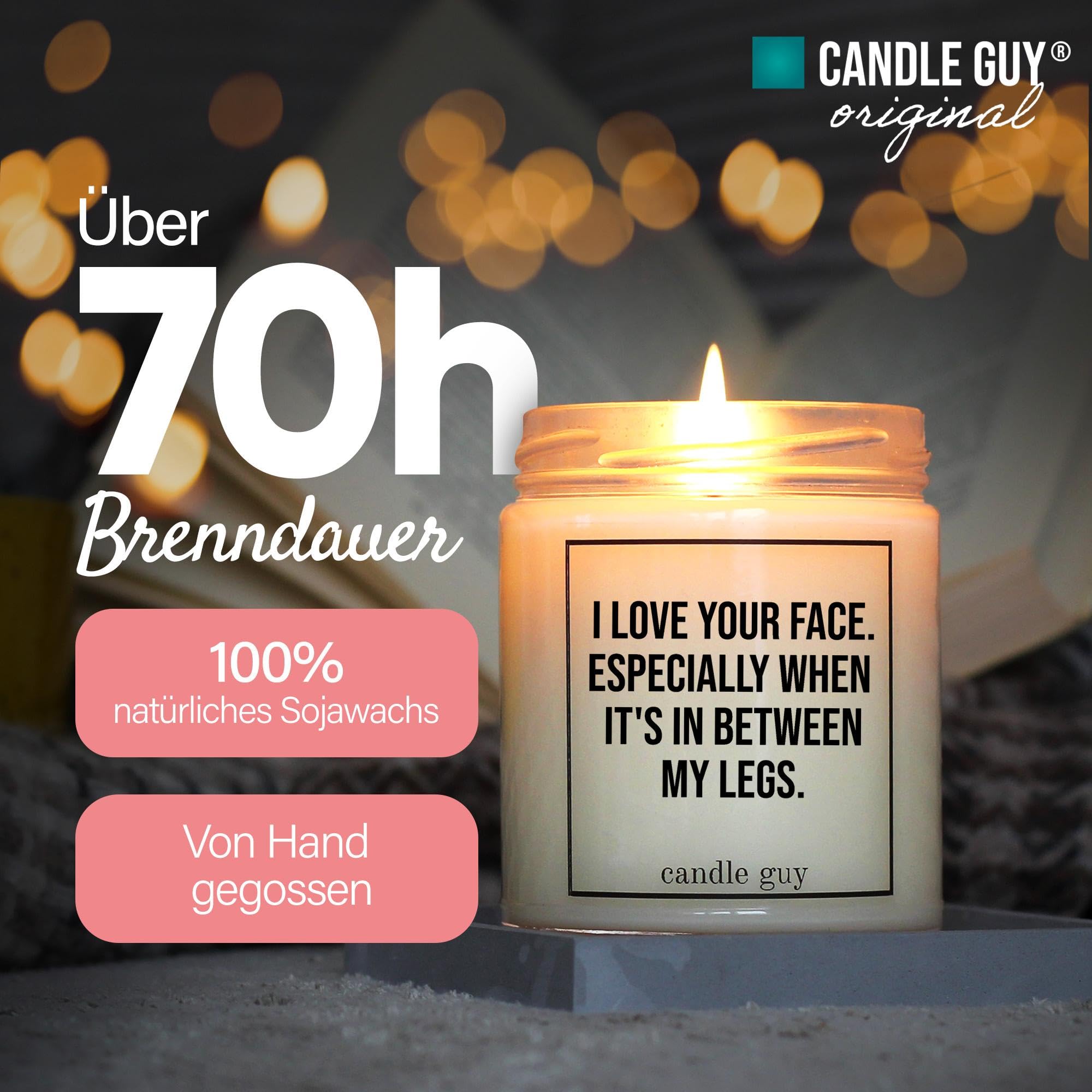 candle guy Duftkerze im Glas [Brennzeit 70h] - Duft-Kerze handgemacht mit Spruch | Freches Geschenk für Frauen, Freundin, Geburtstag | 100% Sojawachs, schöne natürliche Düfte mit ätherischem Öl
