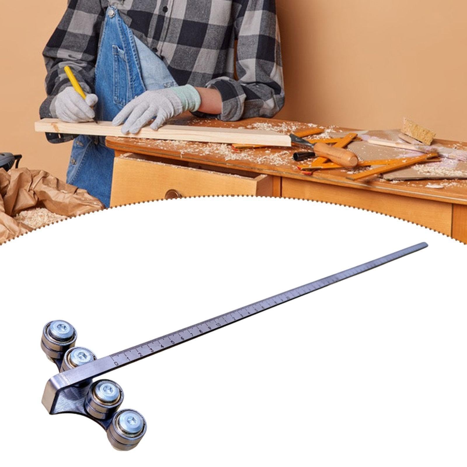 Fenteer Guía para circular acero inoxidable, fácil usar, para medir, ideal para proyectos bricolaje, para adultos, para cortar madera y metal, 60 Cm de Longitud