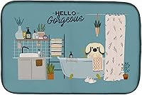 Vista 296 de Caroline's Treasures CK7824DDM - Tapete absorbente para secado de platos con diseño de bulldog inglés, rojo y blanco, para encimera de cocina, 14 x