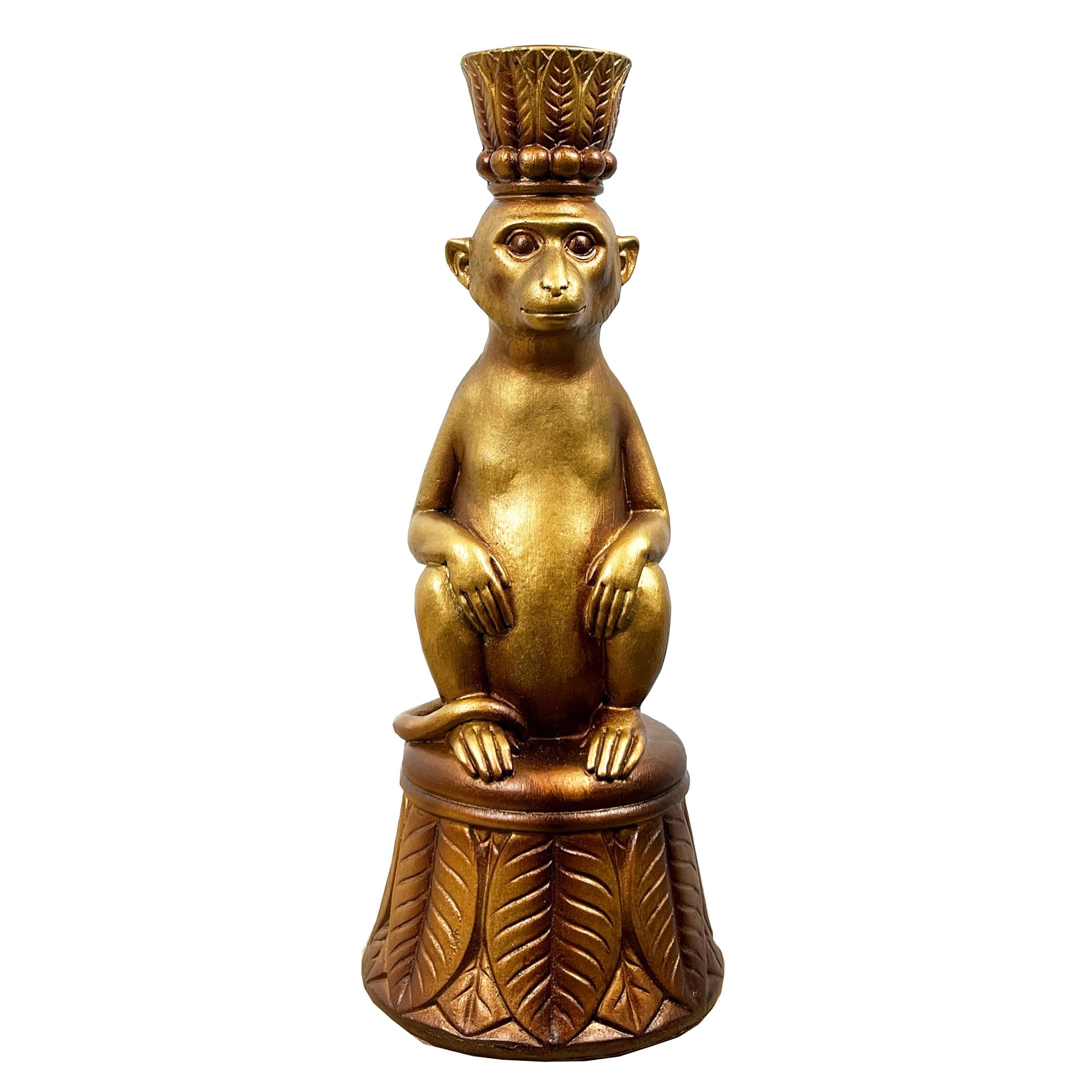 Alfie Francis Gold 24Cm Tall Decorative Monkey Candle Stick Holder Home Decoration Ornament Statue Figurine