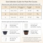 Dahey Small Cotton Rope Plant Basket Woven Plant Coiled Basket for Up to 7" Planter, Decorative Flower Pot Cover Closet Storage Bin Table Desk Organizer for Home Decor, Beige