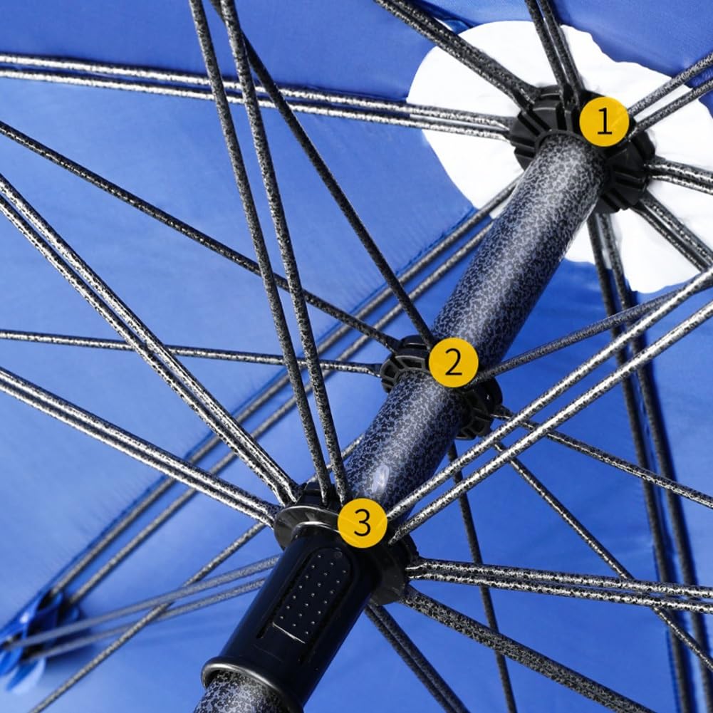 Parasol Ogrodowy z Regulacją Wysokości, Duży Okrągły Parasol na Taras/Plażę/Basen, 2.4m (Color : Bleu)