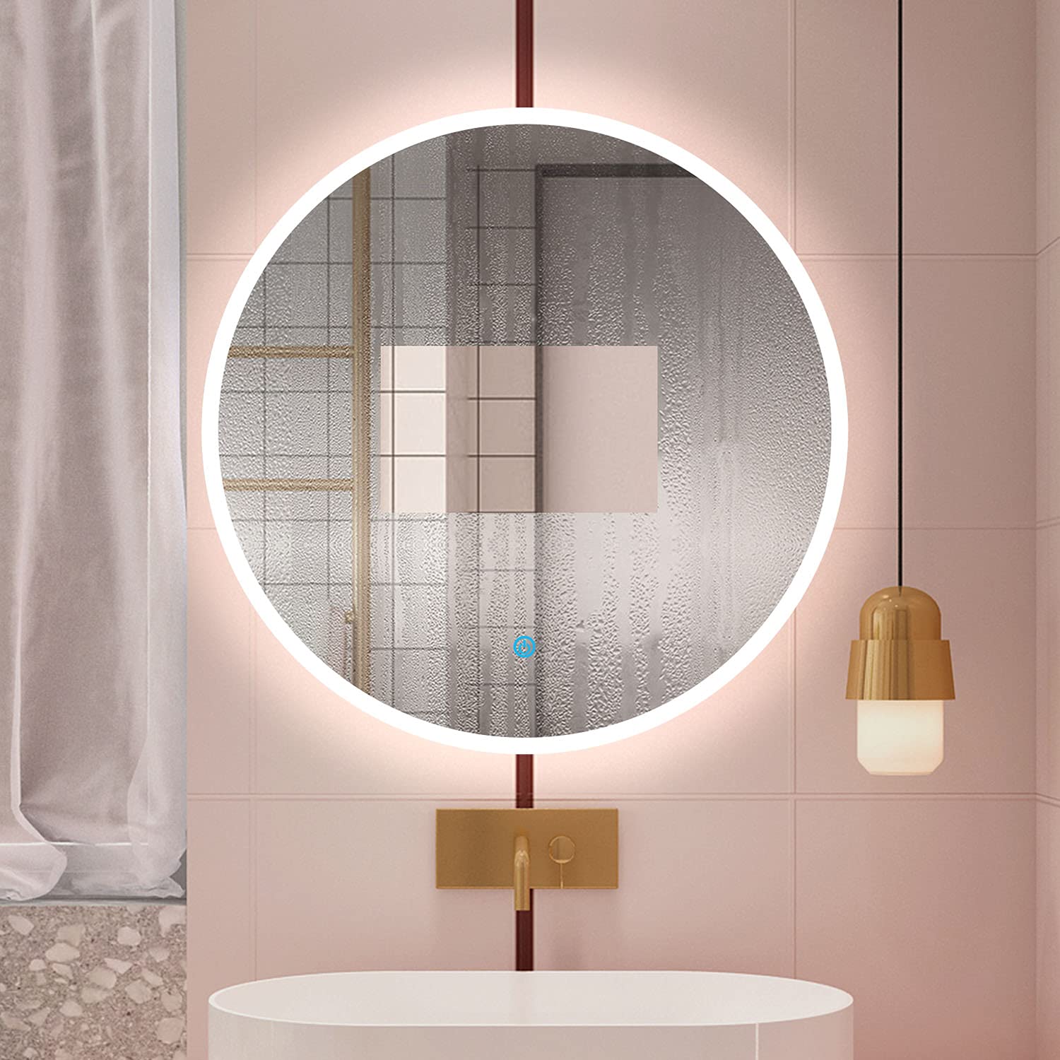 Biubiubath Miroir Salle De Bain LED 50x70cm Tricolore + Anti-buée