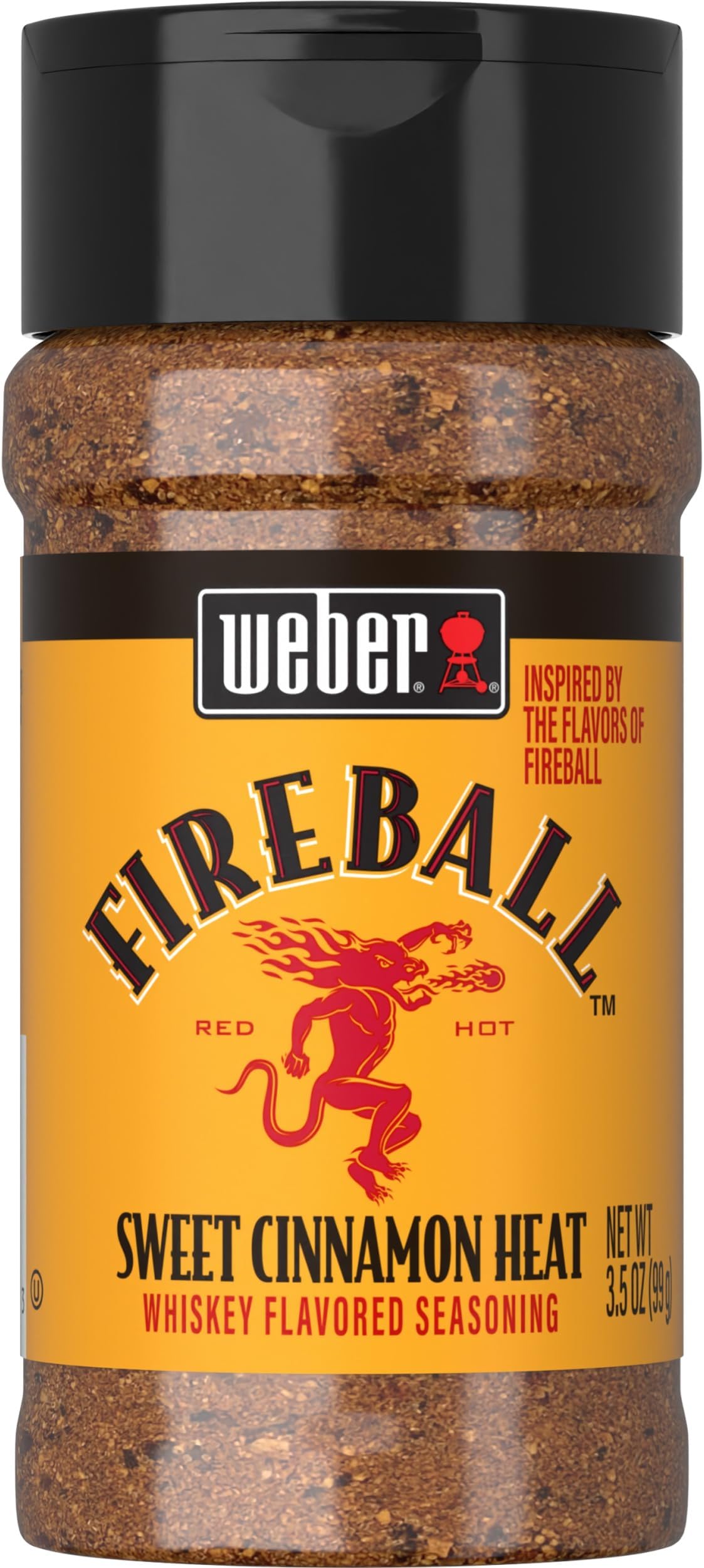 Weber Fireball Whiskey Flavored BBQ Seasoning, 3.5 oz