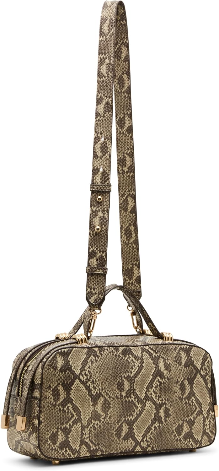 Anne Klein Womens Double Handle Satchel with Convertible Strap, Neutral Multi