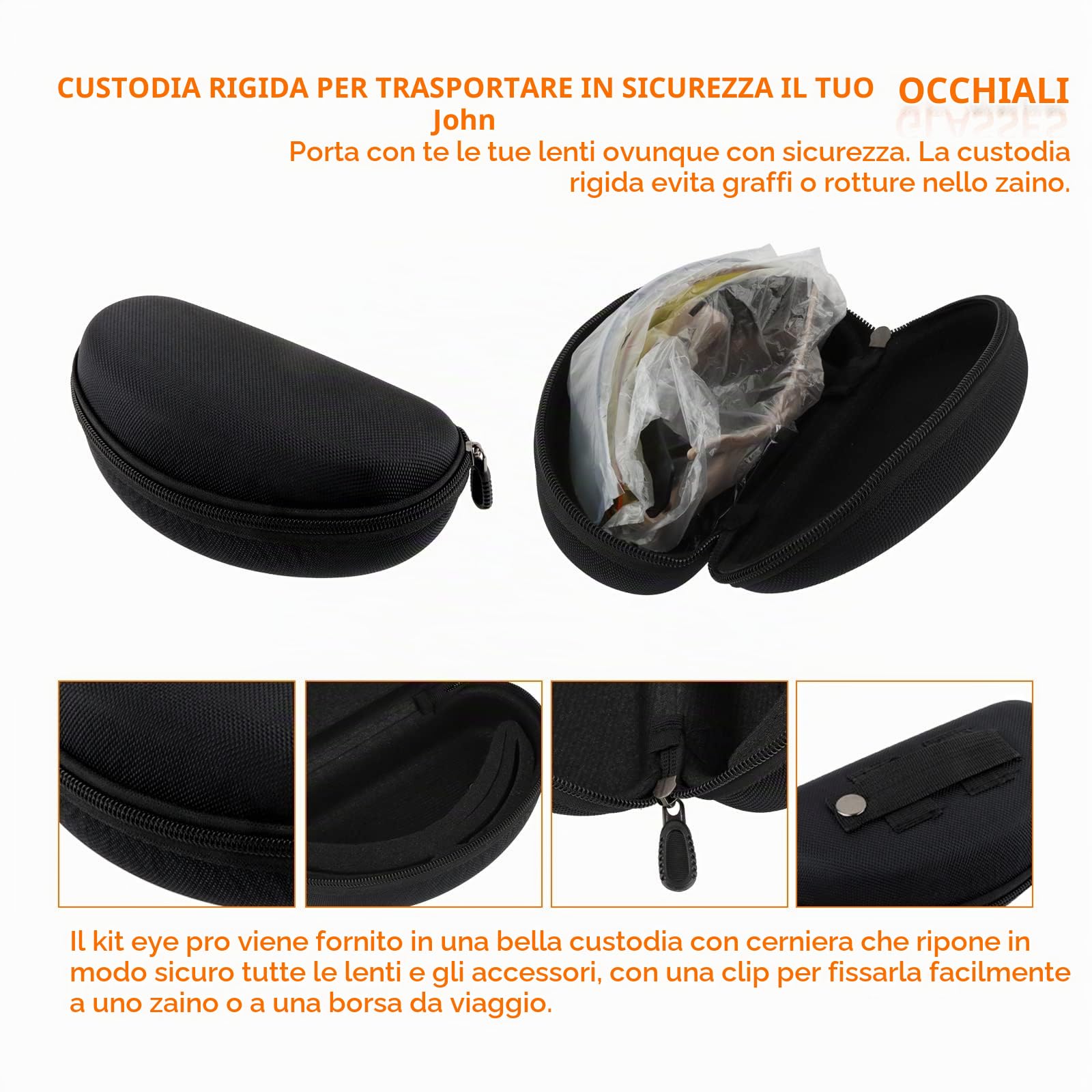 Occhiali Sportivi ANSI Z87.1, Occhiali da Tiro, Occhiali da Sole Antiappannamento con 3 Lenti per Uomo Donna Ciclismo, Escursionismo, Corsa (Cachi)