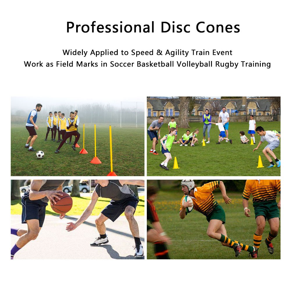 Marcatori a Disco Piatto, 10Pcs Round Silicon Speed ​​Agility Training Spot Cones Field Marker Sostituzione per Calcio, Basket, Baseball, Calcio
