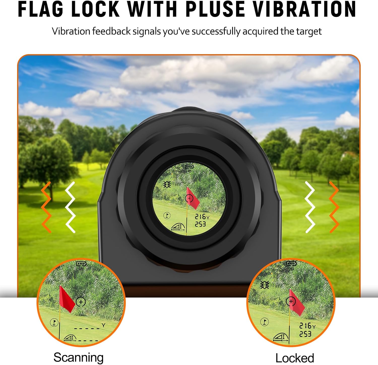 Wogree Premium Golf Rangefinder with Slope Switch, Magnetic Mount, Flag Lock Vibration, 6X Magnification, 800 Yards High-Precision Laser Range Finder, Model H-116