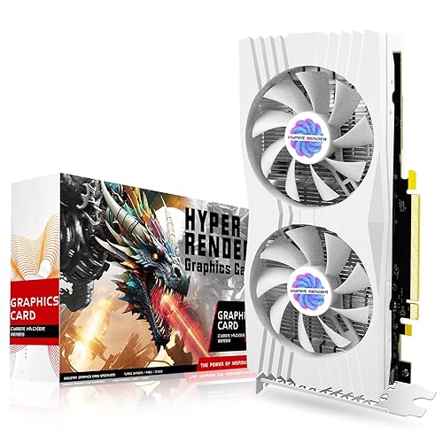 HyperRender RX 580 8GB Graphics Card 2048SP DDR5 256 Bit Graphics Card for Gaming PC Computer Graphics Boards PCIE 3.0 Twin Freeze Fans Computer Video Card with HDMI/DP/Ports (White)