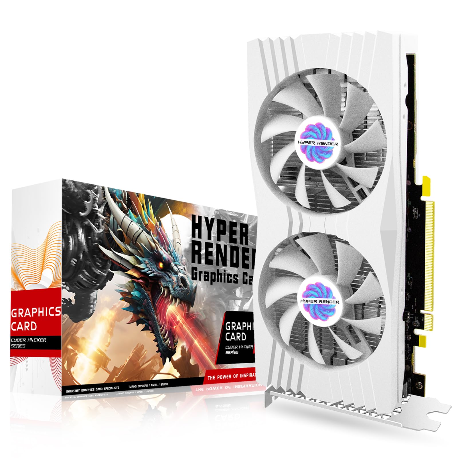 RX 580 - Tarjeta gráfica de 8 GB 2048SP DDR5 de 256 bits para PC de juegos, PCIE 3.0, ventiladores de congelación doble, tarjeta de video para computadora con HDMI/DP/puertos (blanco)