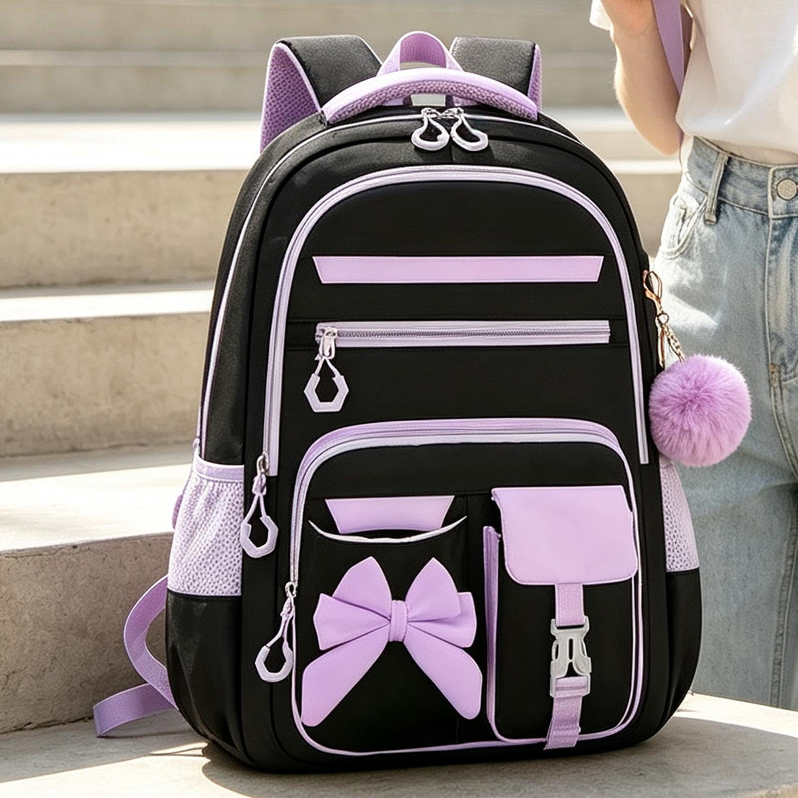 Borsa Scolastica Set Zaino Grande e Capiente con Portapranzo e Astuccio | Borse Per Studenti Delle Scuole Medie Per Prescolari, Studenti Delle Medie, Bambini, Ragazzi, Ragazze E Adolescenti