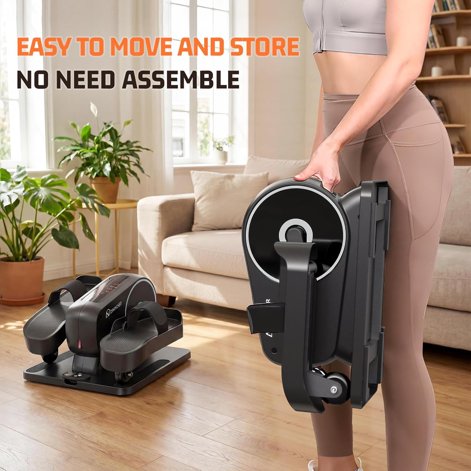 Under Desk Elliptical, Ultra-Silent Elliptical Machine for Home, Magnetic Control Leg Exerciser&12 Speeds Electric Elliptical for Seniors,100% Pre-Assembled Mini Elliptical Exercise Equipment for home