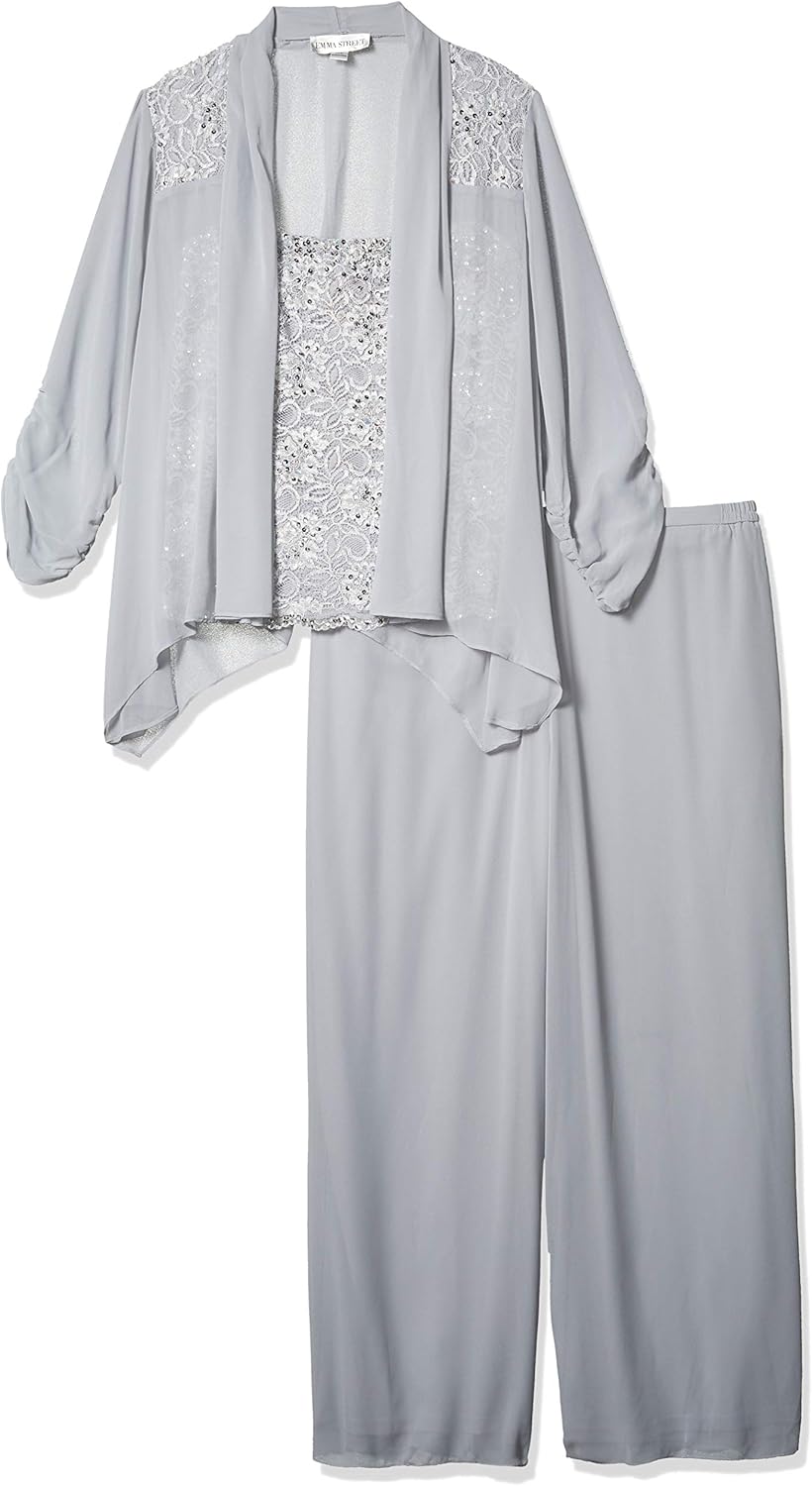 white chiffon pant suit