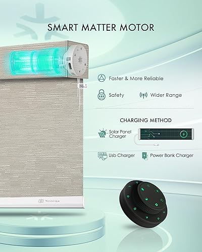 Miniatura 117 de Yoolax Persianas inteligentes, persianas enrollables motorizadas, persianas automáticas para ventanas, persianas motorizadas compatibles con Alexa