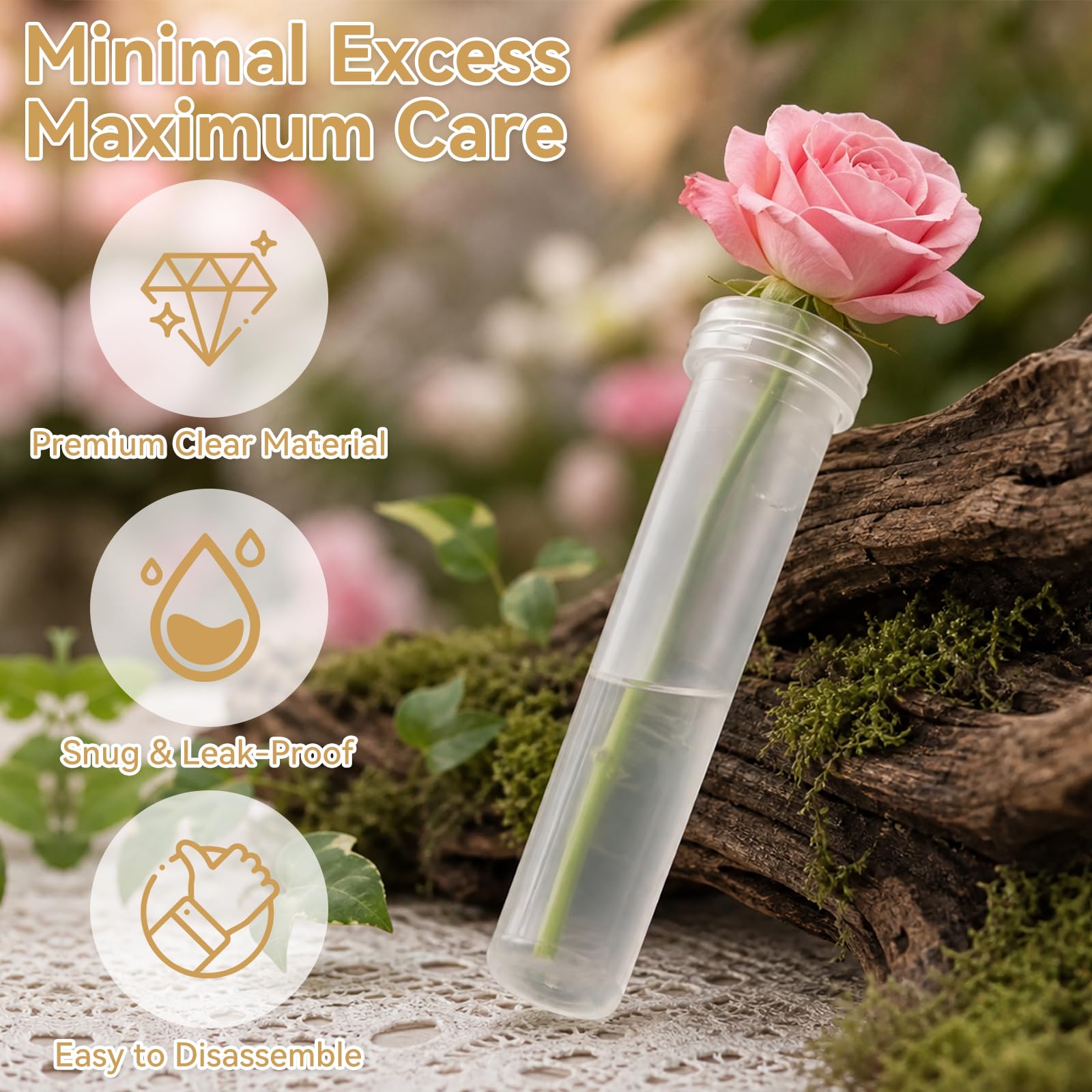 Clear Floral Water Tubes - 100 Pack -2