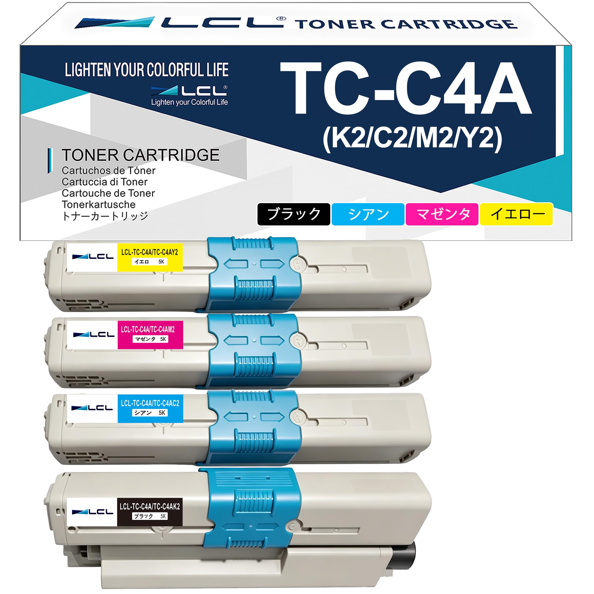 Amazon.co.jp: LCL OKI用 TC-C4A TC-C4AK2 TC-C4AC2 TC-C4AM2 TC-C4AY2