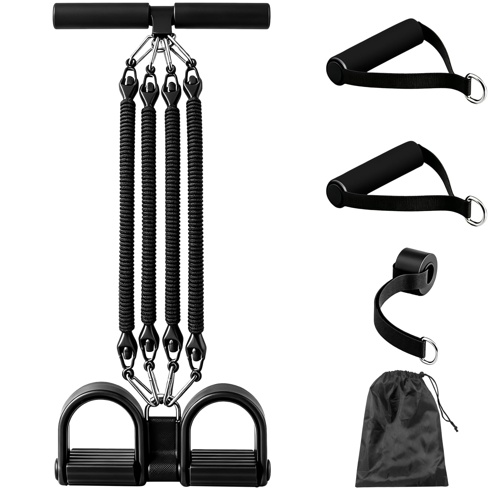 Urządzenie pomocnicze Sit Up, regulowany ściągacz pedału oporowego 45 kg z uchwytami, taśmy oporowe, ekspander klatki piersiowej, rolka, torba do przechowywania, sprzęt do treningu kulturystyki
