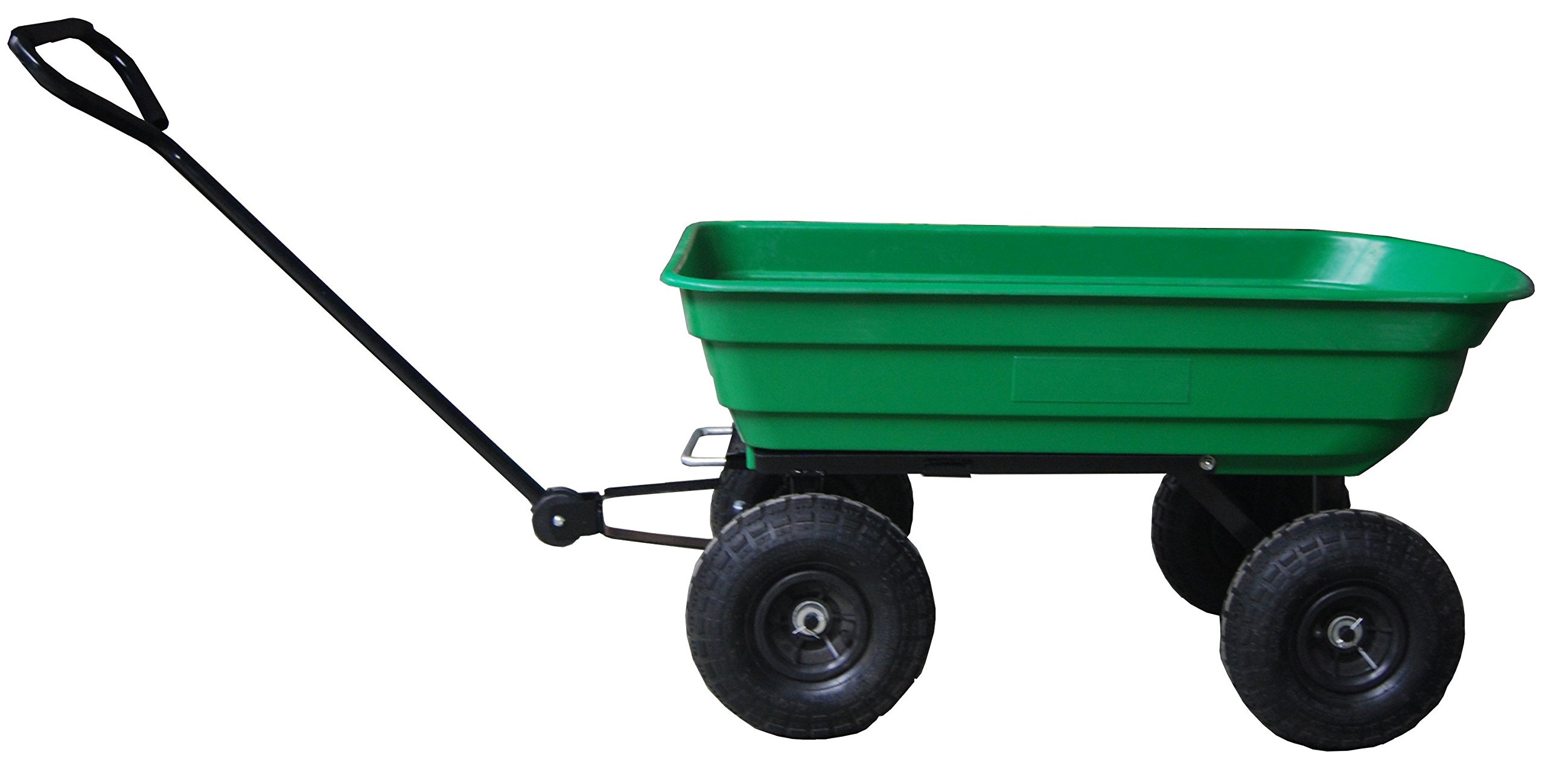 Greenstar - Chariot à roulettes - Remorque Jardin Basculante - avec 4 Roues 410/​350-​4 (Chambre à Air Valve coudée) - Bac 945x505x210 mm = 75L - Transport Bûches & Déchets Verts - Capacité Max 250 kg