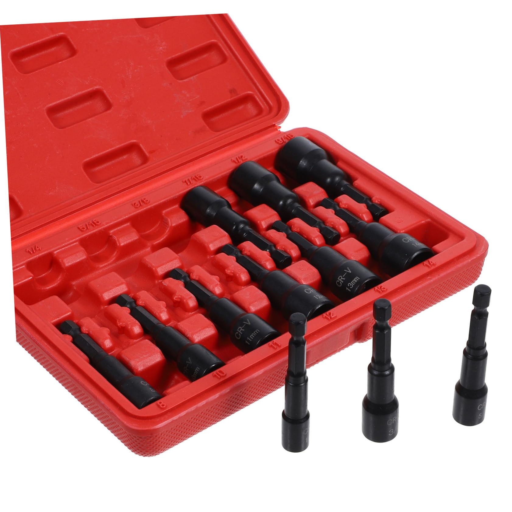 Zerodeko Set da 12 Pezzi Bussola Esagonale Magnetica in Acciaio Cromo-vanadio Nero Adattatori per Avvitatore ad Impulsi per Aumentare L'efficienza Lavorativa
