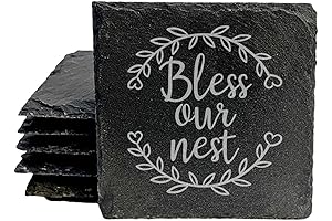 Blessed Nest: The Perfect Square Slate Coasters for Your Home