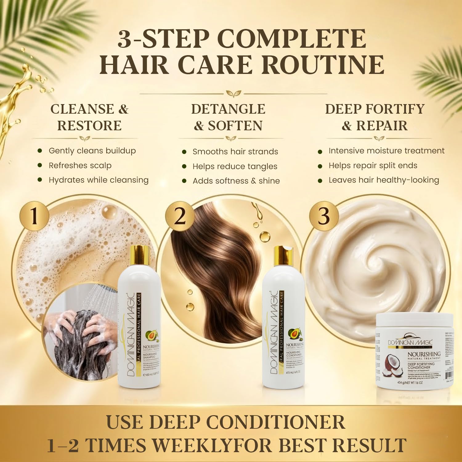 Dominican Magic Nourishing Shampoo & Conditioner Set for Dry, Damaged Hair