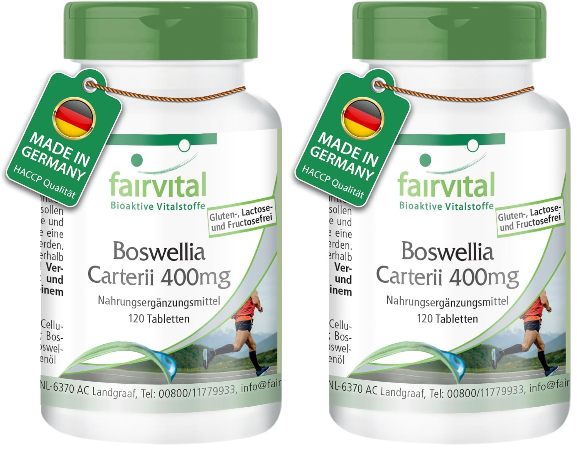 fairvital Boswellia carterii 400mg, 120 vegane Tabletten, Afrikanischer Weihrauch-Extrakt, 65% Boswelliasäuren, Qualitätsgeprüft und hochdosiert, Made in Germany (Packung mit 2)