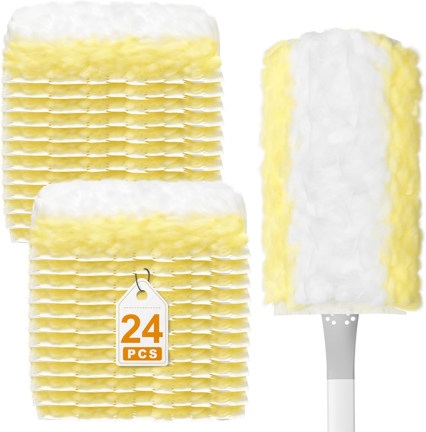 JOYMOOP Disposable Electrostatic Duster for Cleaning,with 1 Handles & 24 Ct Yellow Heavy Duty Refills for Swiffer Feather Duster,Household Cleaning Tool for Electronics,Dusting Furniture,Blinds JOYMOOP Disposable Electrostatic Duster for Cleaning,with 1 Handles & 24 Ct Yellow Heavy Duty Refills for Swiffer Feather Duster,Household Cleaning Tool for Electronics,Dusting Furniture,Blinds