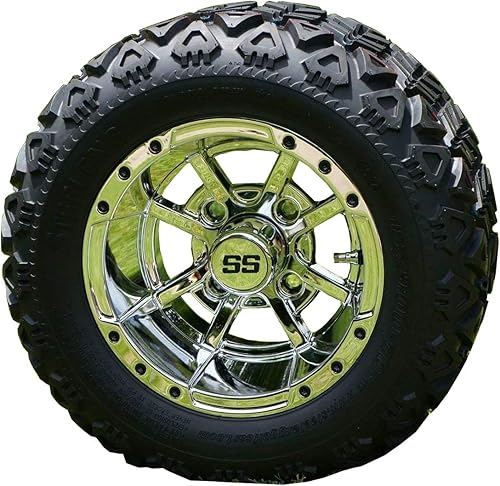 Miniatura 4 de Dr.Acces Carro de golf SS Wheel Alloy Center Hub Cap 8,10,12 pulgadas Push in Style Chrome SS Tapas centrales para rueda de carrito de golf