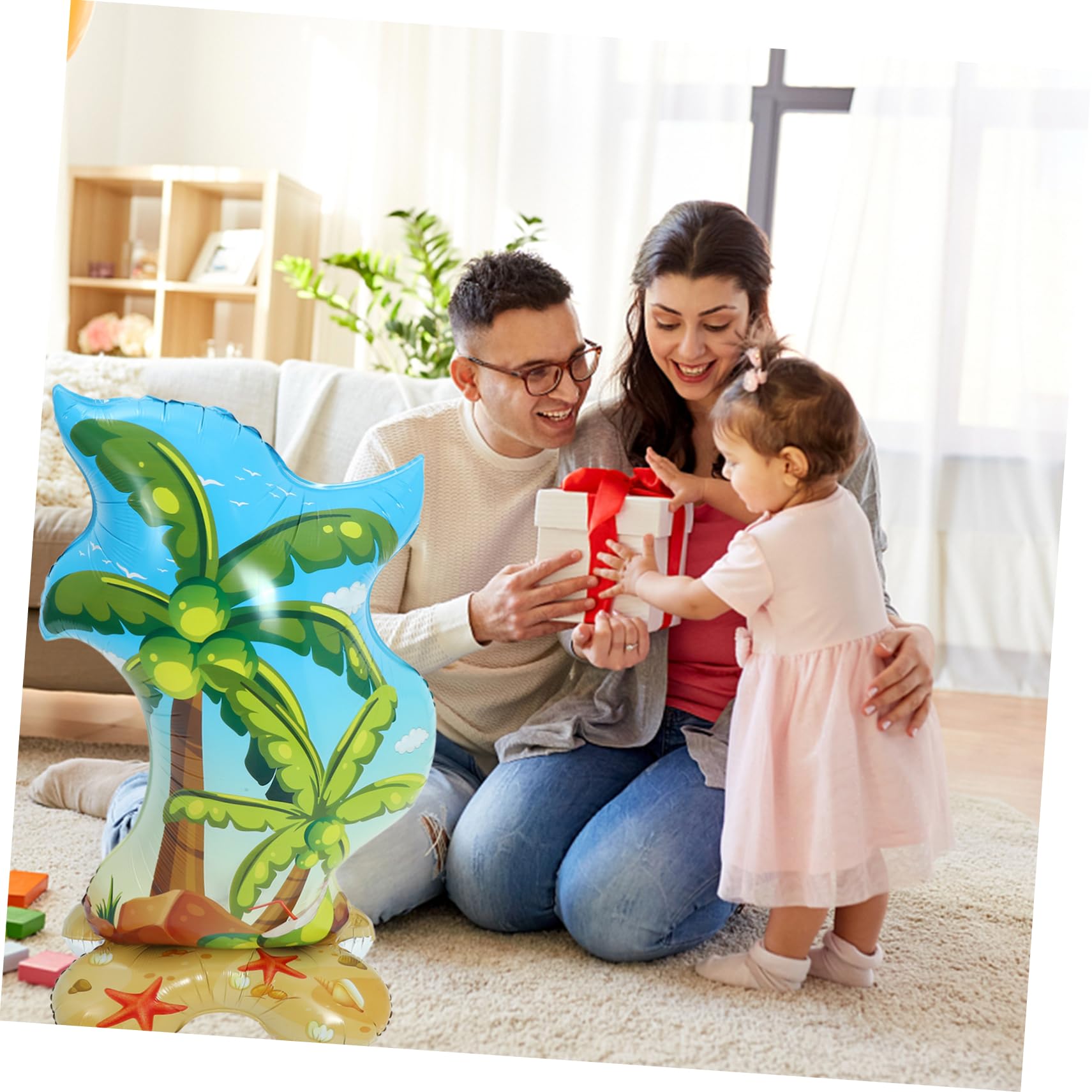 TOYANDONA 4piezas Globo Inflable De Palma Tropical Base Para Decoración De Fiestas De Verano y Eventos De Playa Accesorio Fotográfico Para Celebraciones y Fiestas Temáticas