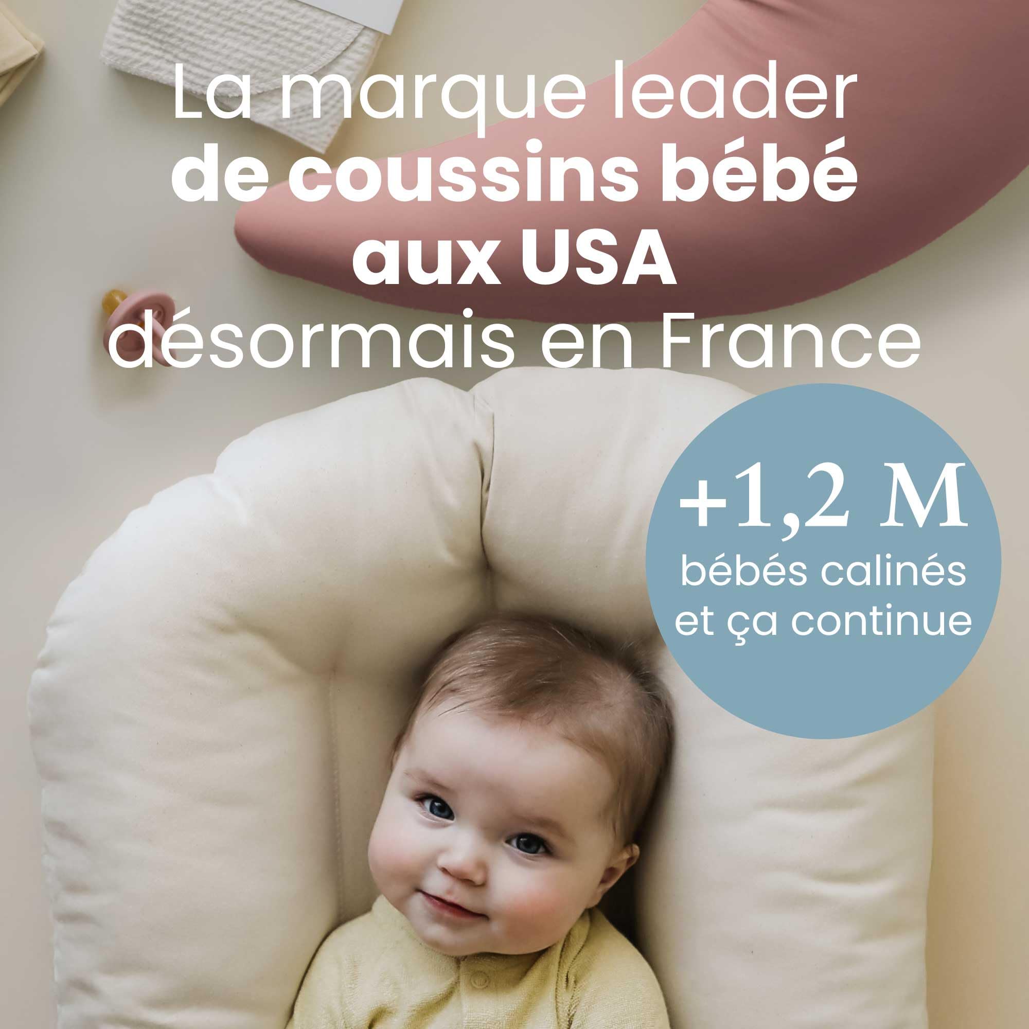 snuggle me® Coussin Allaitement au Biberon & Sein - Housse 100% Coton Bio & Rembourrage - Lavable en Machine & Respirant - Essentiel de Naissance