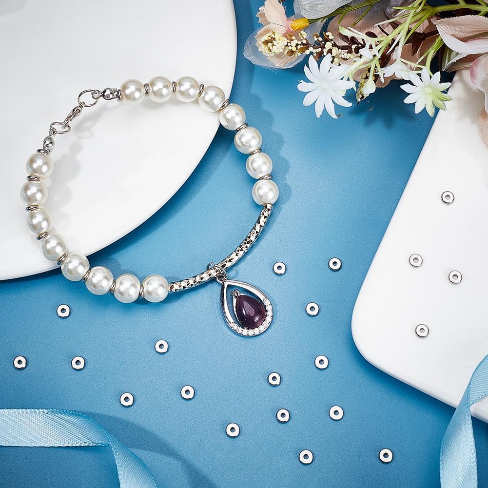 UNICRAFTALE About 200pcs Disc Spacer Beads 4mm Stainless Steel Flat Round Beads Metal Bead Spacers Finding for DIY Beading Jewelry Making, Hole 1.2mm - Image 3