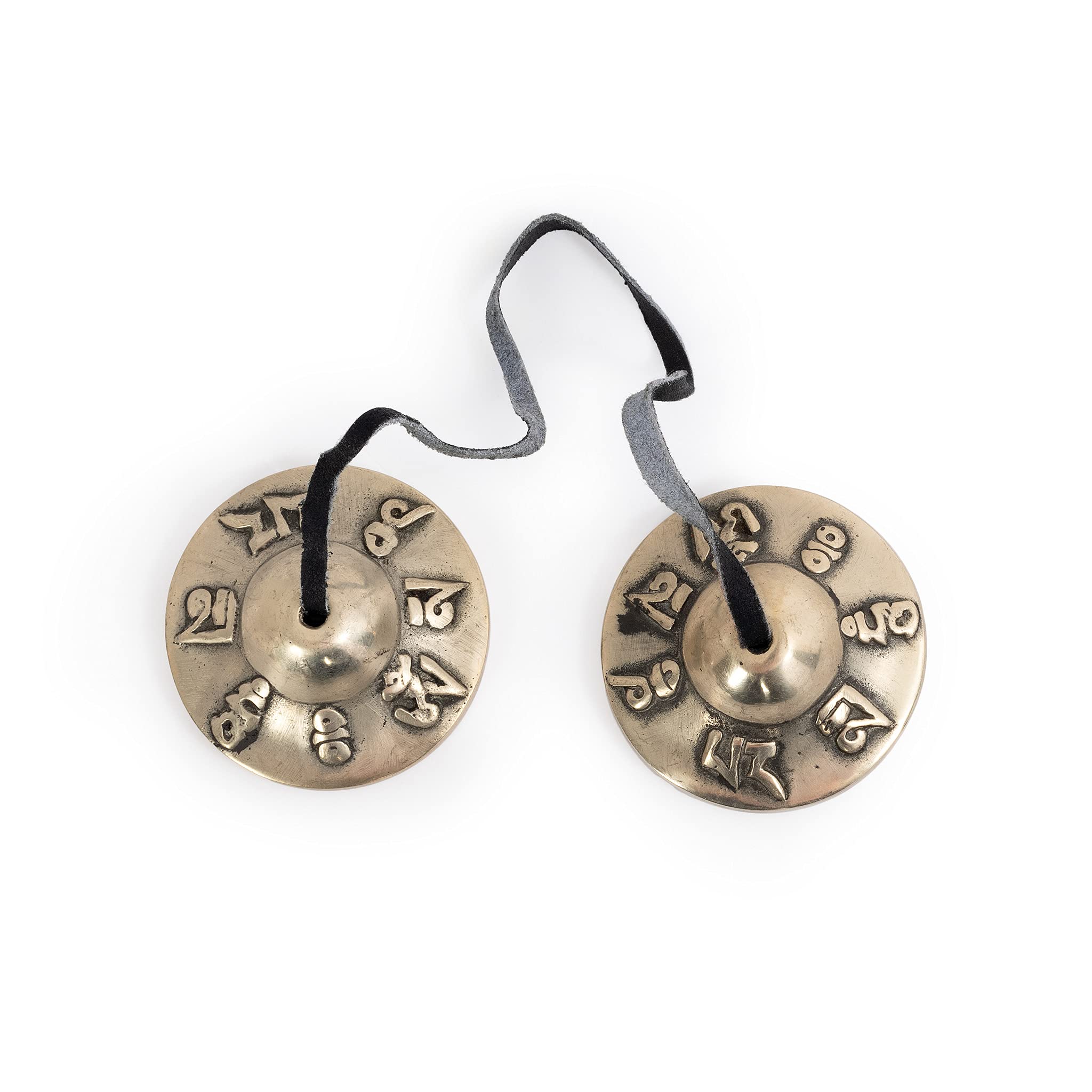 Cimbali Tibetani Tingsha Per Meditazione - Ottone, 2.7 Pollici, Con Incisione Om Mane Padme Hum - Foto 8