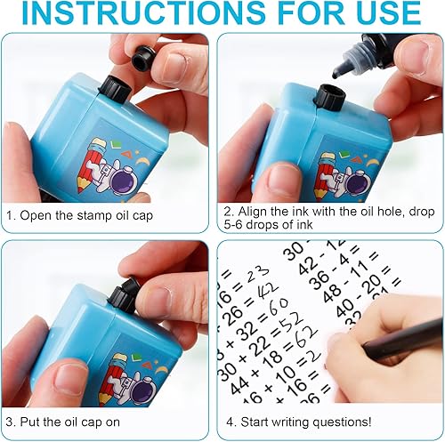 Miniatura 4 de 4 piezas - Rodillo de sello de matemáticas sello de enseñanza digital sello de rodillo de matemáticas para división de multiplicación de resta